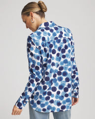 Chico's Women | No Iron™ Printed Sateen Shirt PASSPORT BLUE