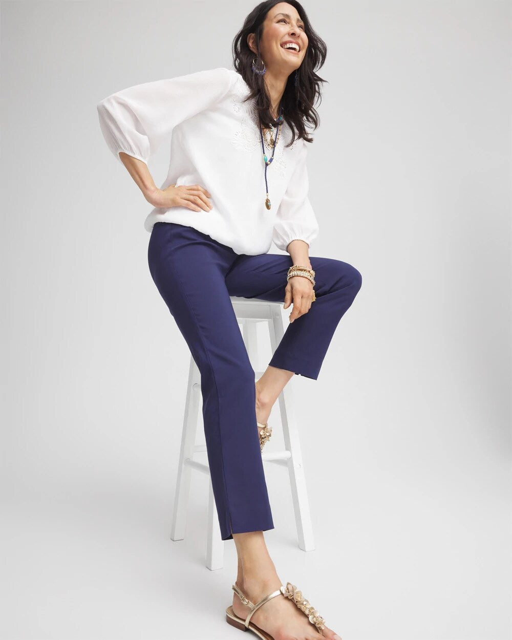 Chico's Women | Brigitte™ Slim Pull-On Crop PASSPORT BLUE