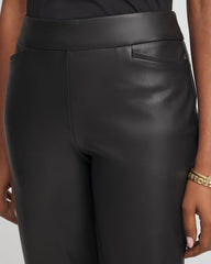 Chico's Women | Faux Leather Brigitte™ Pull-On Cropped Pants BLACK