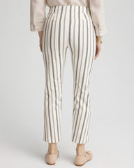 Chico's Women | Brigitte™ Slub Striped Cropped Pants ECRU