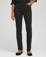 Chico's Women | Brigitte™ Slim Full-Length Jacquard Pants BLACK
