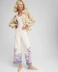 Brigitte™ Paisley Wide-Leg Cropped Pants