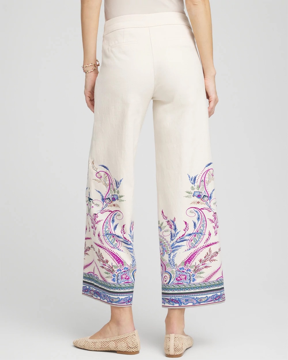Brigitte™ Paisley Wide-Leg Cropped Pants