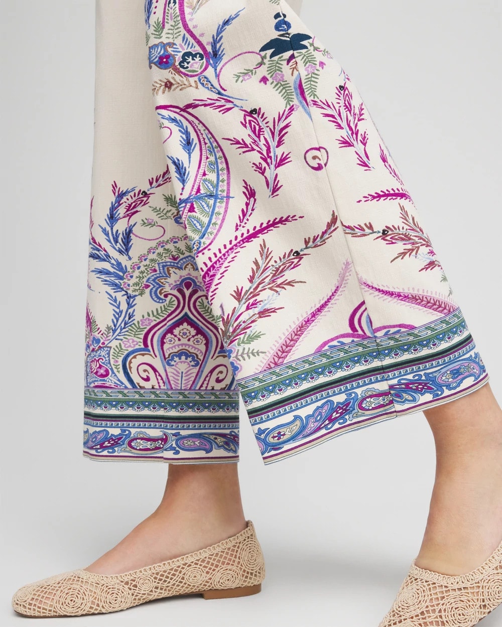 Brigitte™ Paisley Wide-Leg Cropped Pants