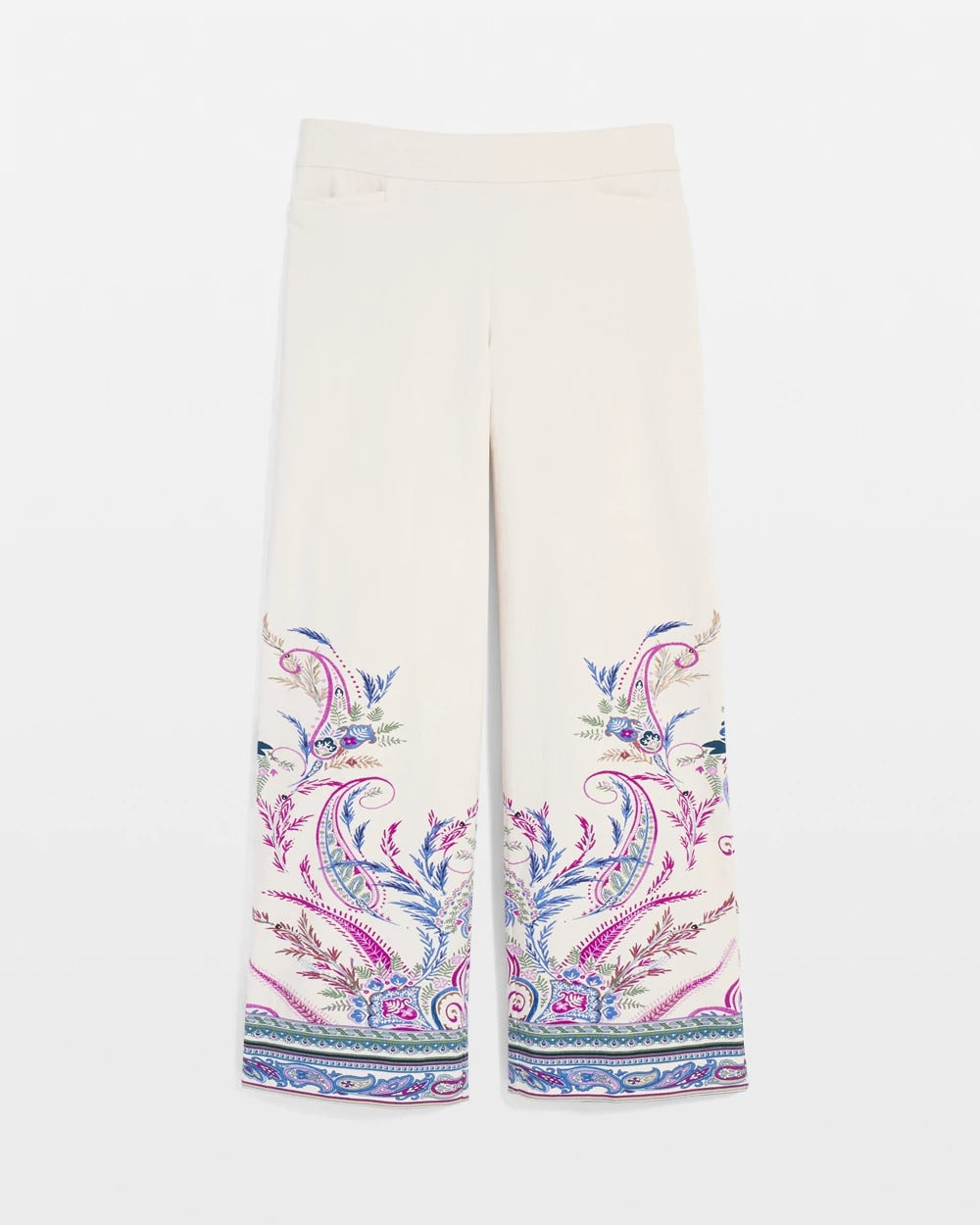 Brigitte™ Paisley Wide-Leg Cropped Pants