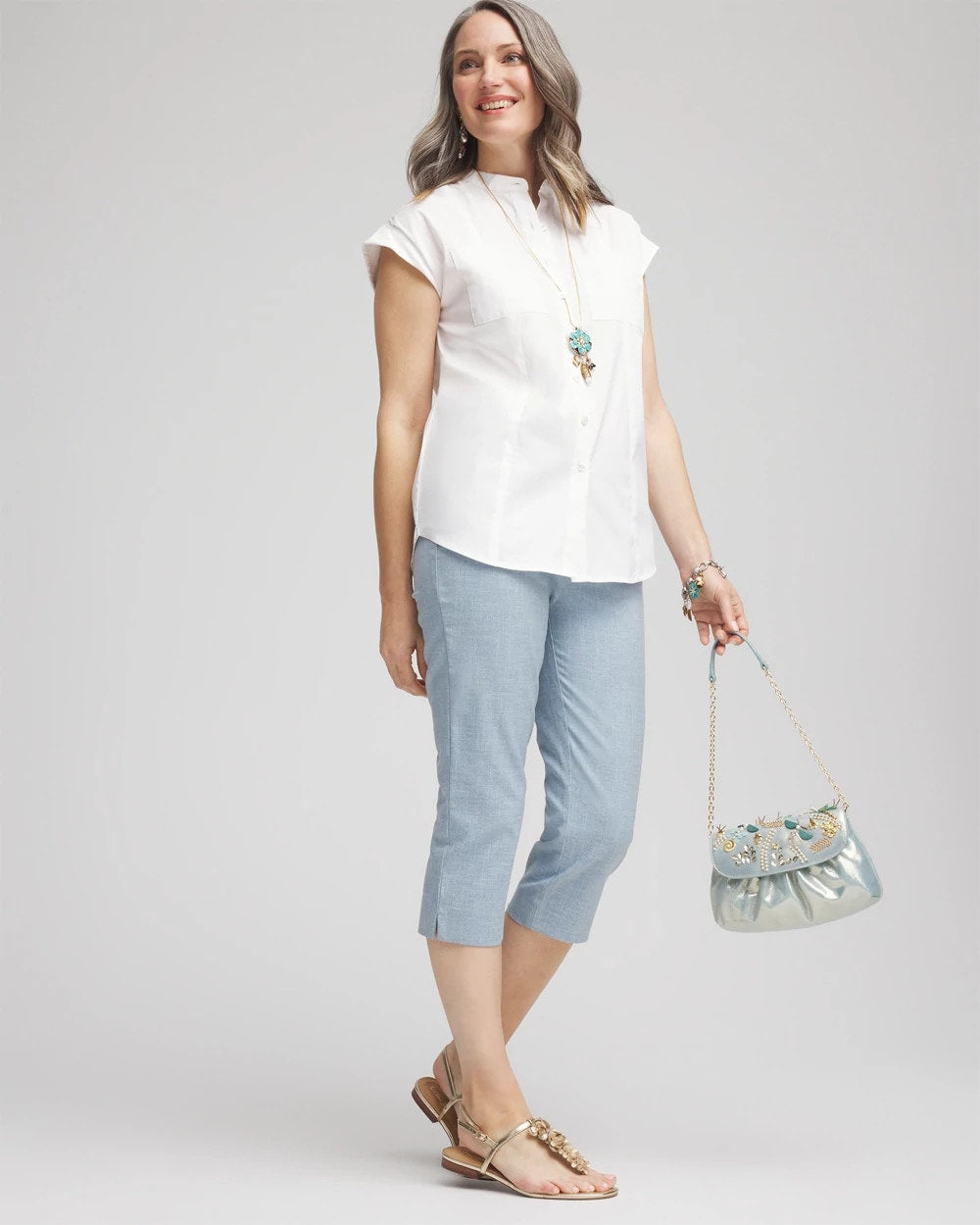 Brigitte™ Cross Dye Capri Pants