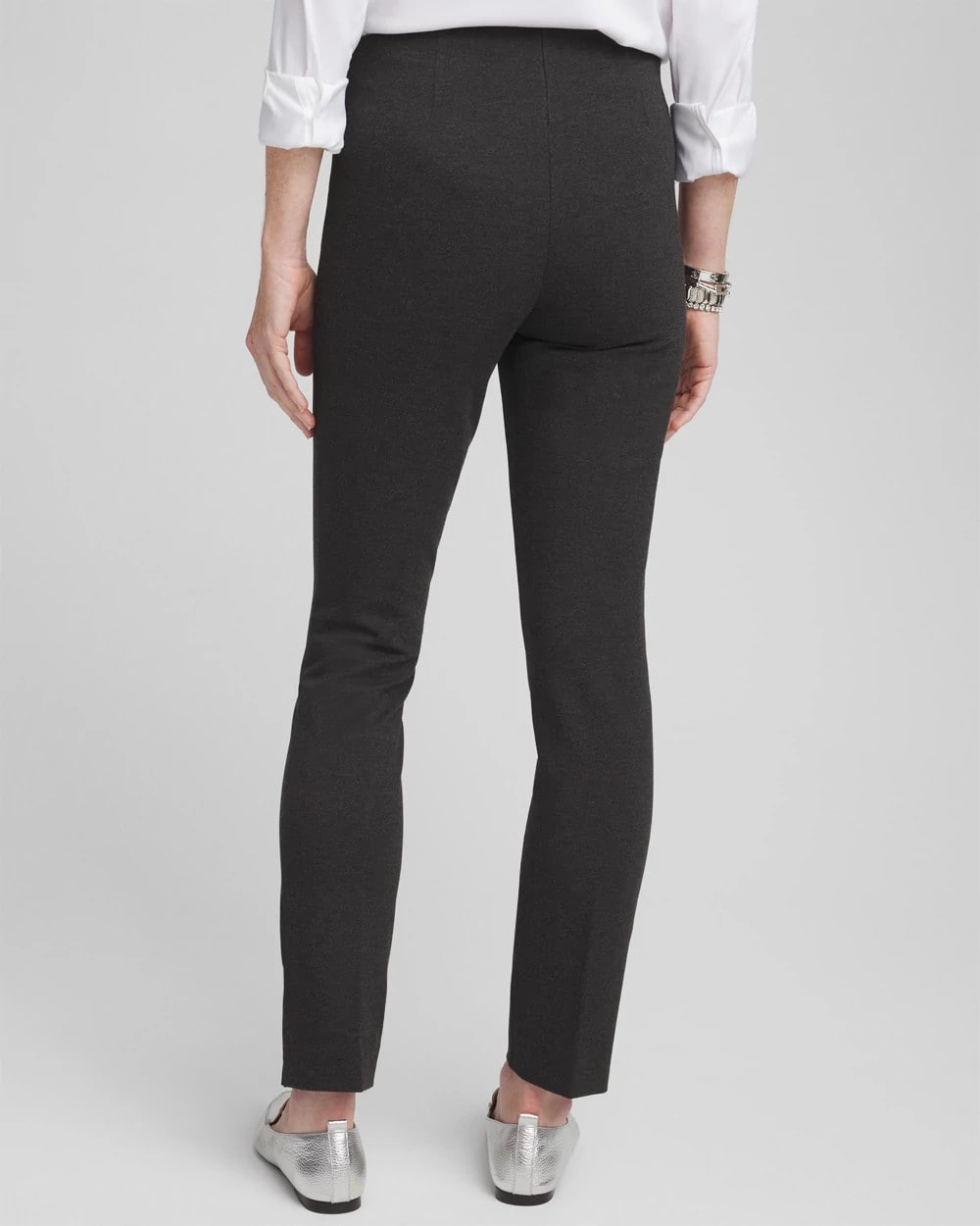 Chico's Women | Juliet Trim Detail Ponte Ankle Pants GRAPHITE HEATHER GRAY