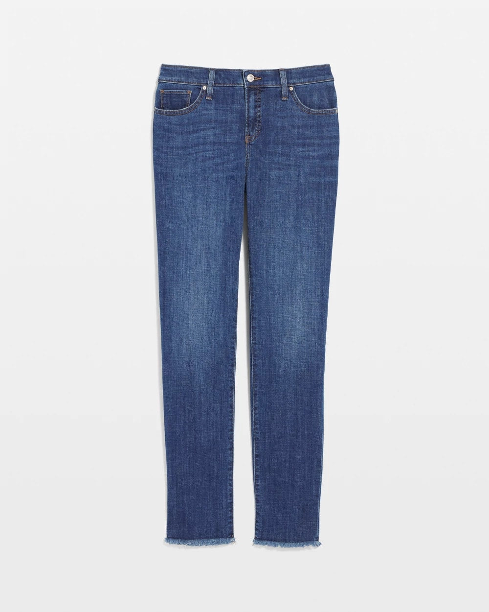 Girlfriend Slim Frayed Ankle Jeans