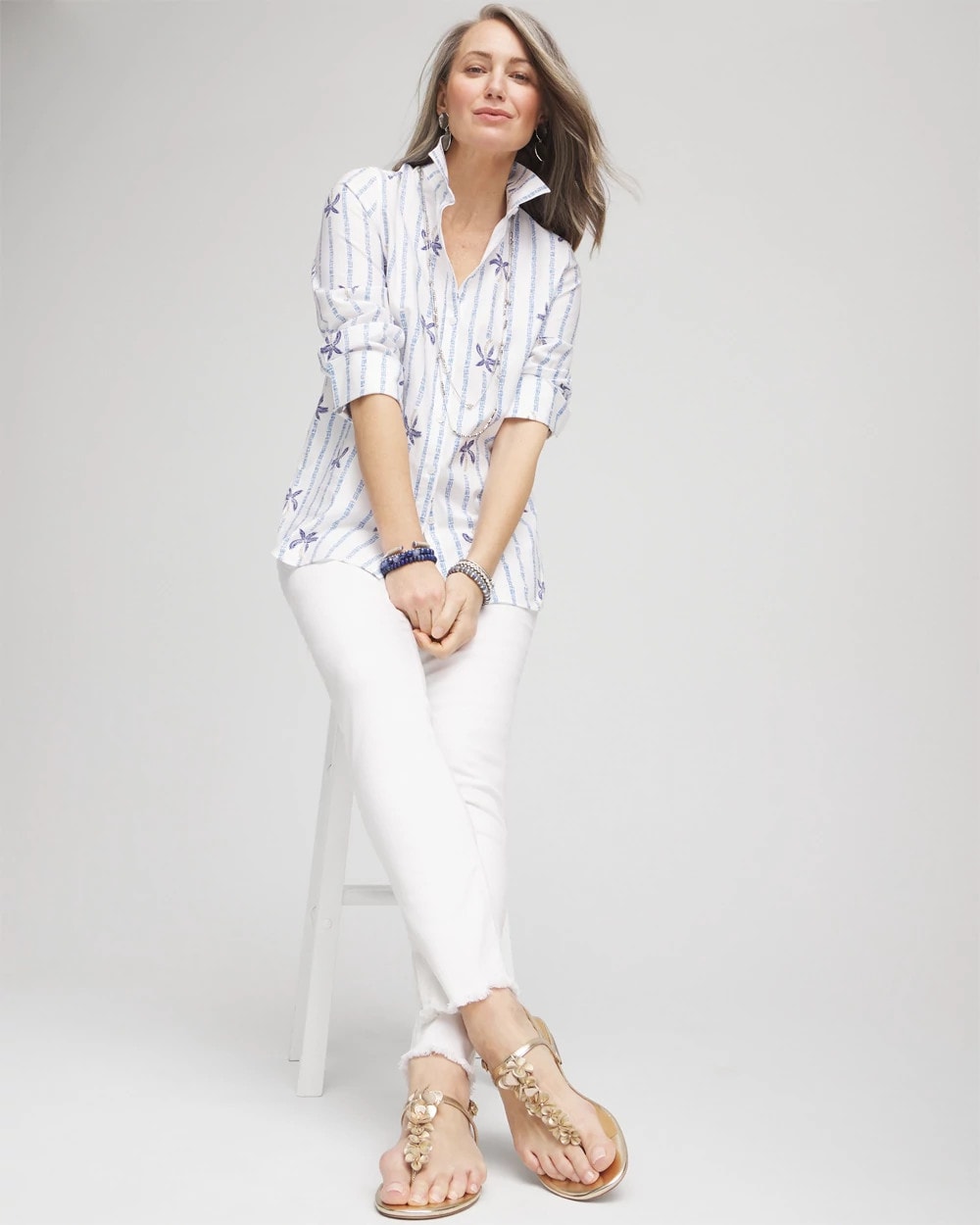 No-Stain Girlfriend Frayed Ankle Jeans