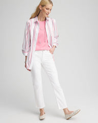 Girlfriend Frayed Cropped No Stain Jeans