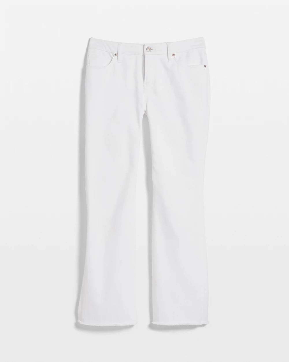 No-Stain Girlfriend Frayed Flared Jeans