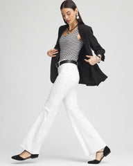 Girlfriend No Stain Frayed Flared Jeans