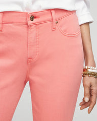 Chico's Women | Girlfriend Fray Hem Kick Flare Jeans MELON MAMBO