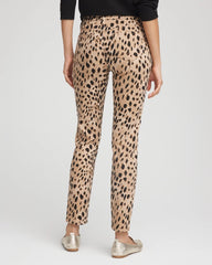 Leopard Girlfriend Slim Ankle Jeans